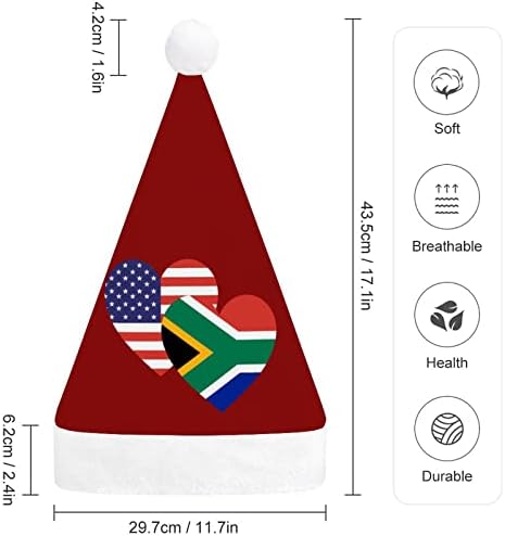 Dél-Afrika Amerikai Szív Zászló Karácsonyi Sapka, Télapó Sapka Vicces Karácsonyi Kalap karácsonyi Parti Kalapok Női/Férfi