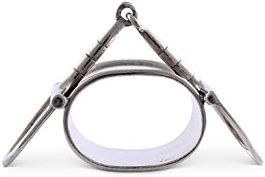 Vagabond Ház Ón Ló Tack Lovas Szalvéta Gyűrű (Értékesített, mint egy Gyűrű) Kézműves Kialakított Tervező Gyűrűk 3.75 cm Hosszú