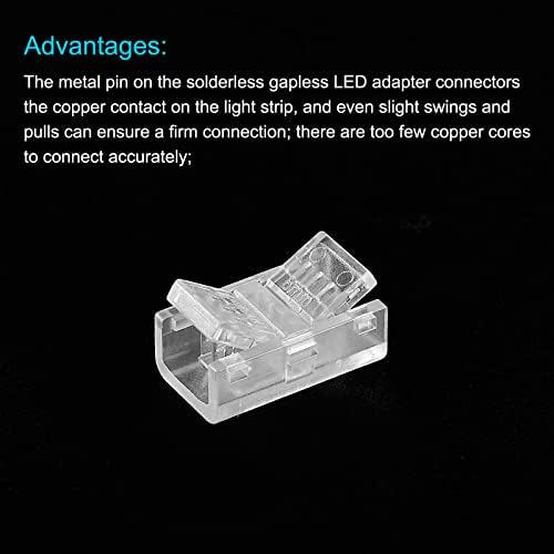 MECCANIXITY RGB LED Szalag Csatlakozók, LED Adapter Csatlakozó LED Szalag Csatlakozók Szalag Fény Unwired Hézagmentes Pálya Világítás