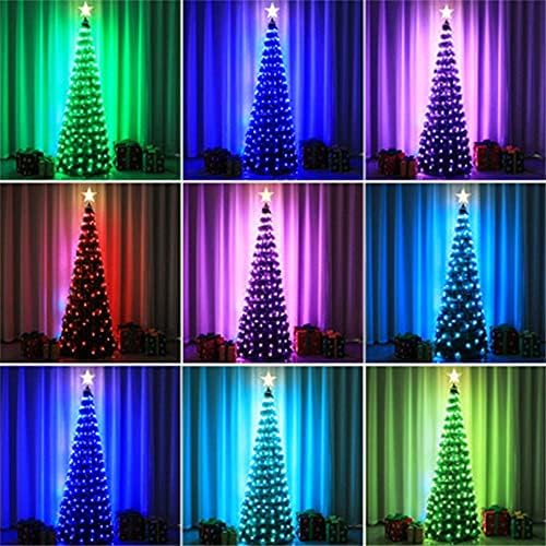 4ft=1,2 m-es Színek Módosítása Vízálló karácsonyfa Fénye 16 Csík Összecsukható LED Fa, Fa Tetején Csillag Pont a Kert Karácsonyi Dekoráció