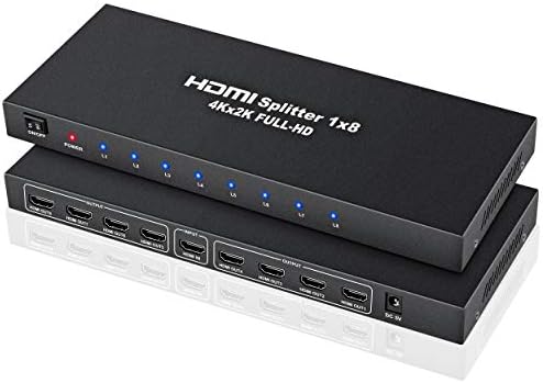 NEWCARE 4K 1x8 HDMI Splitter, Egy Nyolc Powered 8way HDMI Splitter Audio Video Forgalmazó Erősítő Töltő, Támogatja a Full HD 3D