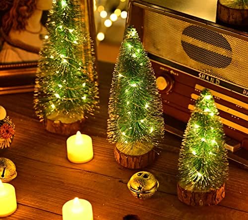 Leruckdite LED Mini karácsonyfa Világítás Dekoráció Fa Bázisok Otthoni karácsonyi Parti Fesztivál Beltéri Kültéri Karácsonyi Használja Meleg
