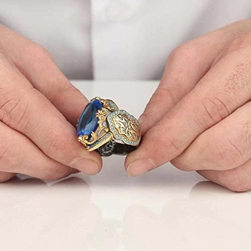 Gyűrűm a Nők, Kék, Aranyozott Magas Minőségű Ékszerek Minta Drágakő Gyűrű Két-Szín Eladási Faragott Gyűrű