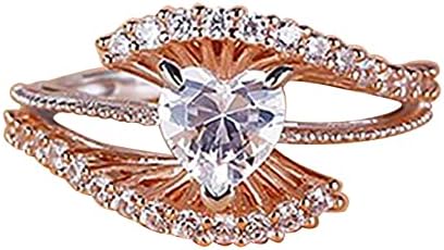 2023 Rose Arany Gyémánt Gyűrű a Nők, Eljegyzési Gyűrű, Ékszerek, Ajándékok, Női Divat Gyűrű (Rose Gold, 10)