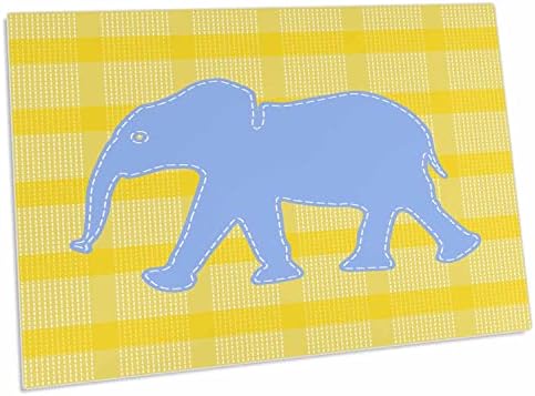 3dRose Bébi Elefánt a Kék Át Halvány Citrom Tarka - Asztal Pad tányéralátétek (dpd-219484-1)