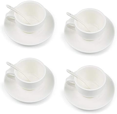 Kingrol 8 Dkg Cappuccino Csésze Csészealj & Kanál, Porcelán Teás Csésze Készlet, Készlet 6 Bögre Kávé a Latte, Kávé, Cappuccino, valamint