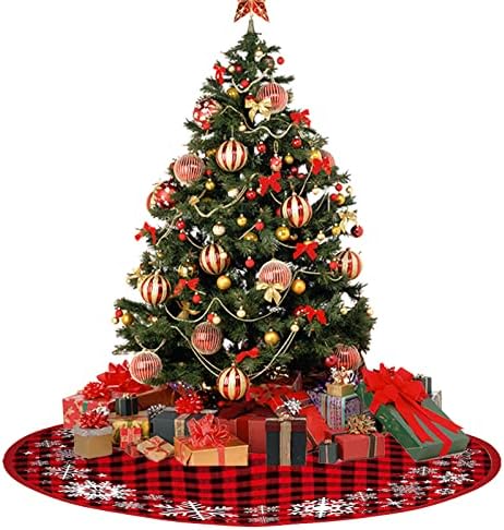 1DB karácsonyfa Szoknya Vörös karácsonyfa Dísz Fehér Puha Plüss karácsonyfa Szőnyeg Hó Minta Díszíti Ünnep Felek 90 cm Átmérőjű karácsonyfa