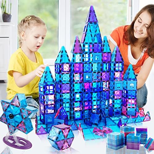 KAEILORU Mágneses Csempe Gyerekek Játékok 2 3 4 5 6 7 8 Éves Lányok, Fiúk 3D Fagyasztott Princess Castle Mágneses építőkövei Oktatási