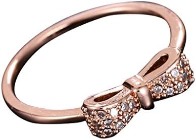 2023 Új Gyűrű Íj Divat Női Gyűrű Cirkon Mikro-Állítsa A Gyűrűk Barátom Gyűrűk (Arany, 6)