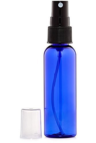 Prémium Üveg 8ozPETSP6-12-ZT 8 Oz Műanyag Pet Golyó Üveg (Kék) Fekete Finom Köd Permetező (Csomag 12)