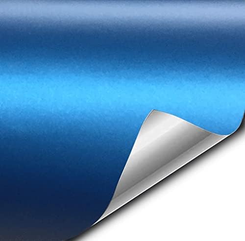 VViViD Félig Fényes Szatén Fémes Kék Autóipari Vinil-Wrap Roll (6 Hüvelyk x 5ft)