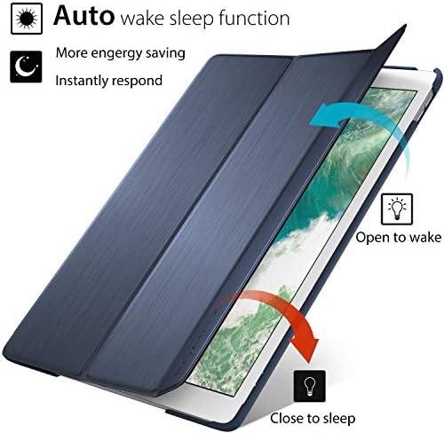 iPad Mini 5 esetben ROARTZ Fémes sötétkék Slim Fit Okos Gumi Bevonattal Tok tartó Kemény Borító Könnyű Wake/Sleep Apple iPad Mini 5.