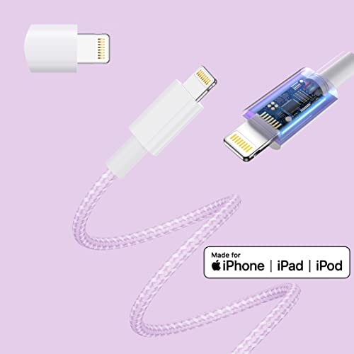 iPhone Töltő Nylon Zsinór Zsinór 4Colors Lightning Kábel [4-Pack 6ft] az Apple Mpi Hitelesített Apple Töltő, iPhone 13/12/11/SE/Xs/XS