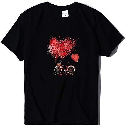 Valentin Nap Póló Női Virág, Szív Nyomtatás Póló Plus Size Alkalmi Felsők Divat egyszínű Pullovers