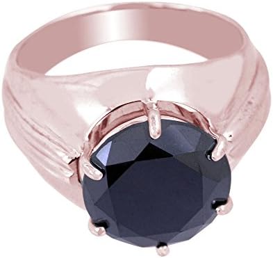 skyjewels 2.10 Ct Kerek Briliáns Fekete Gyémánt Egyszerű Tervező Ezüst Gyűrű