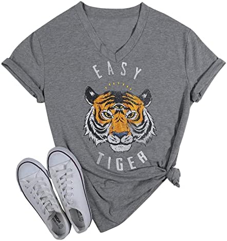 LUKYCILD Tigris Tshirt Nők Vintage Állat Grafikus Póló Rövid Ujjú Nyári Alkalmi Tee Maximum