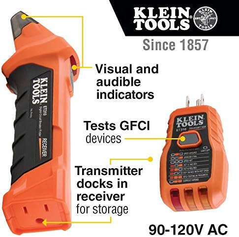 Klein Eszközök ET140 Tűmentesek Nedvesség Mérő & ET310 AC kismegszakító Finder Integrált GFCI Aljzatba Teszter