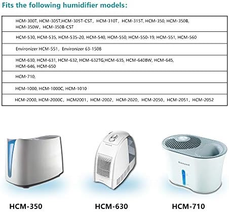 Horyliin 4 Csomag Párásító Wicking Szűrők Cseréje Kompatibilis a Honeywell HAC-504 valamint a MAB-504AW,HCM-350,HCM-300T, HCM-600,