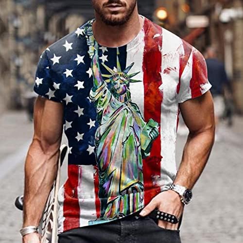 BEUU Férfi Hazafias Katona Rövid Ujjú T-shirt, július 4-én az Amerikai Zászló Grafikai Maximum Nyári Izom Slim Fit Póló