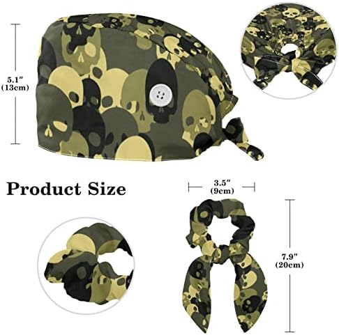 Camouflage Pattern Kalap Bouffant Kap Dolgozik Kalapot, Egy Méret, Több Szín Íj Haj Hajgumi