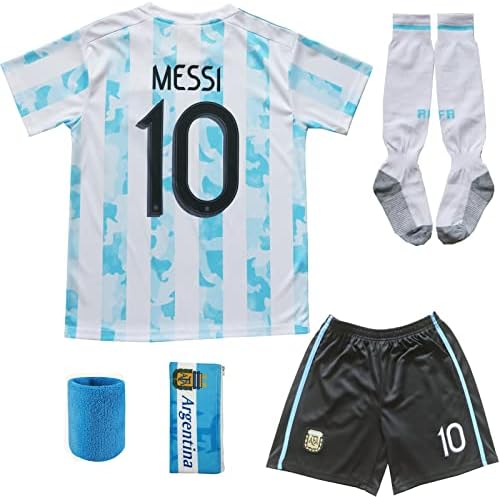 BIRDBOX 2021 Argentína Otthon Kék 10 Lionel Messi Gyerek Foci Mez & Nadrág Szett Ifjúsági Méretben