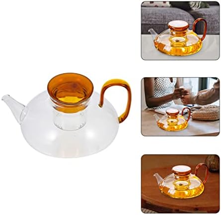 Luxshiny Tea Infúzió Tea Infúzió Tea Infúzió Teáskanna Tűzhely Üveg Tea Pot Infúzióval: Tiszta Teáskanna Hő Ellenállás kávéfőző 600ml Kancsó