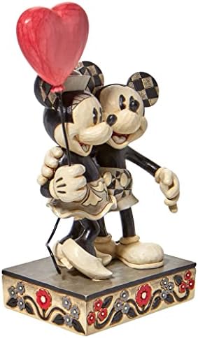 Enesco Jim Shore Disney Hagyományok Mickey and Minnie Egér Szív Figura, 7.25 Inch, Többszínű