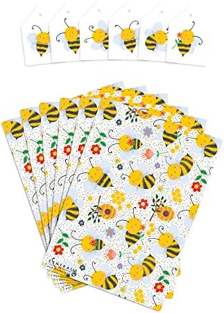 KÖZPONTI 23 Méh Csomagolópapír - 6 darab Virágos Ajándék Wrap Kategória - Virág, Méhecske - Állat Csomagolópapír, a Gyerekek,
