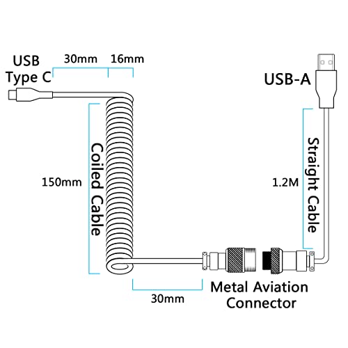 VELOCIFIRE Egyéni Tekercselt USB-C Kábel Mechanikus Billentyűzet, Egyéni Pilóta Kábelek Műanyag Fonat Dupla Ujjú Billentyűzet Kábeleket(Piros)