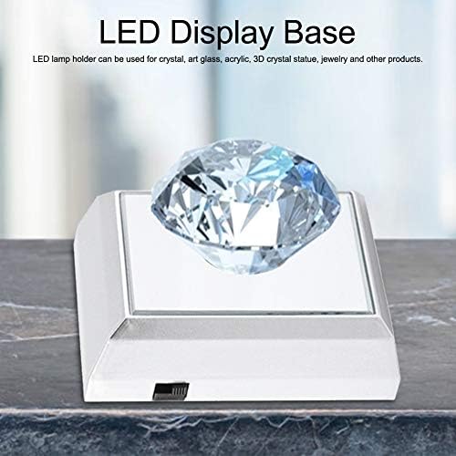 Yosoo Tér LED Lámpa Bázis, Silver Crystal Display Állvány tartó Akril Mű Kijelző Akkumulátor Nélkül(Coloful)