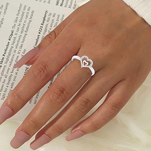 Jó Srác Gyűrűk Női Gyűrű GIF Gyémánt Kreatív Ékszer Eljegyzési Szerelmes Szívem Gyűrűk Gyűrű Kristályokkal (Ezüst, 9)