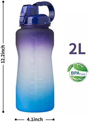 YIREN Fél Literes vizes Palackot Szalmával, Motivációs Időt Jelölő Nagy Kapacitású Szivárgásmentes BPA Mentes Fitness Sport vizeskancsó