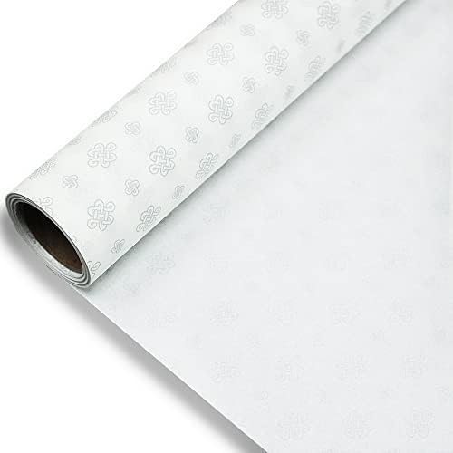 [SSAGAM] Fehér Csomagolás Eperfa Papír Tekercs (20.87 x 393.7 hüvelyk.) / 48gsm Könnyű Hanji Papír Yeonmu-ji, Természetes Rost Textúra