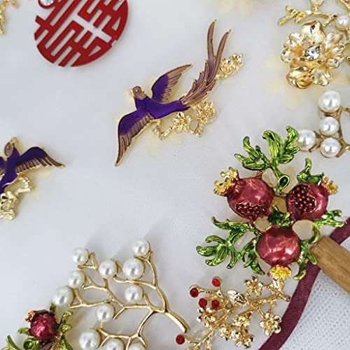 JKUYWX Kínai Stílusú Esküvői Menyasszonyi Kezét Csokor Ventilátor Fém Virágok Gyöngyből Üreges Otthon Menyasszony Esküvői