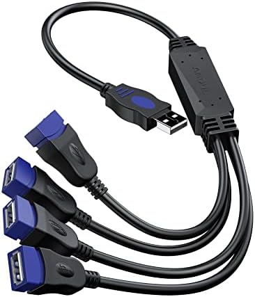 USB 1 4 Splitter, ANDTOBO USB 2.0 Y Elosztó Töltő, USB Kábel 1 Férfi 4 Nő Tápkábel Hosszabbító Elosztó Kábel PC/PS4/MacBook/Laptop/TELEVÍZIÓ/LED,