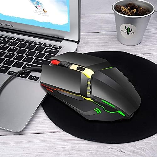 DAILYINT Egér Számítógép Vezetékes Gaming Mouse a 7-Mód, LED háttérvilágítás, Laptop USB Port Hivatal az Egér, Ergonomikus