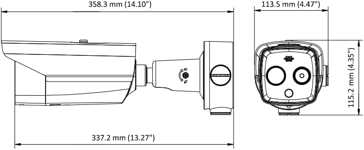 Hikvision DS-2TD2617B-6/PA Nagy Pontosságú Termográfiai Hálózati Bullet Kamera Villogó Fény, Hang Riasztás