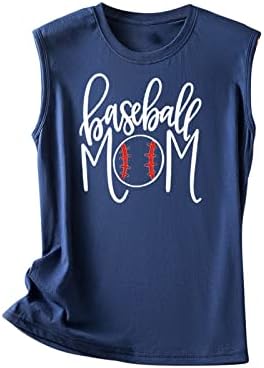 Anya Póló Női Baseball anyák Napi Ajándék Pólók Levél Nyomtatás Alkalmi Sleeve Ujjatlan Póló Maximum