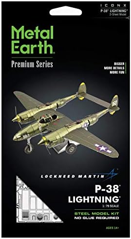 Fém Föld Prémium Sorozat P-38 Lightning 3D-s, Fém Modell Kit Fascinations