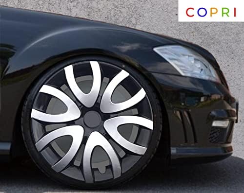 Copri Készlet 4 Kerék Fedezze 15 Coll Ezüst-Fekete Dísztárcsa Snap-On Illik Toyota