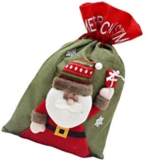 BESPORTBLE Santa Jelen Zsák 3D-s Táskák Baba Candy Bag Zsák Karácsonyi Csomagolás Zsák Aranyos Csomag Zsebbel Fél Tároló Tasak (Mikulás)