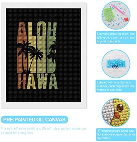 Aloha Hawaii Retro Surf Gyémánt Festmény Kit Art Képek DIY Teljes Gyakorlat Otthoni Kiegészítők Felnőttek Ajándék Haza, Fali Dekor