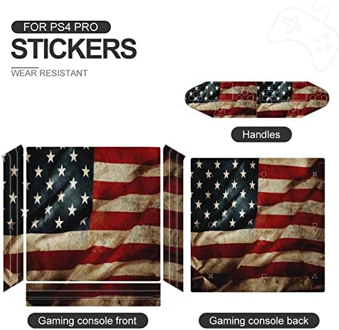 Közeli kép a Grunge Amerikai Zászló, MŰANYAG Öntapadós Matrica, Bőr Védő Matricát PS4 Pro/PS4 Slim Vezérlő