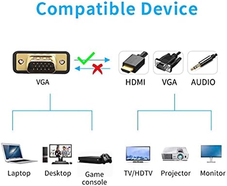 n/a VGA-HDMI 3 az 1-ben Adapter Splitter Kettős Kijelző, 3,5 mm-es Audio Converter PC Projektor HDTV Multi-Port (Szín : Mint Látható,