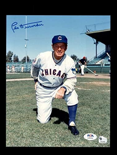 Leo Durocher PSA DNS-Coa Aláírt 8x10 Fotó Cubs Autogram - Dedikált MLB Fotók
