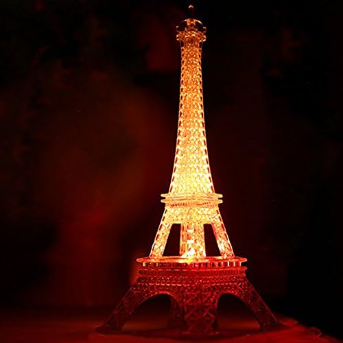 Napsütéses Szép Divat Átlátszó Akril Eiffel-Torony Éjszakai Fény Dekorációs LED Lámpa Asztal Hálószoba Világítás (S)