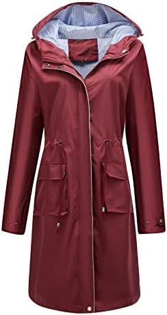 NaRHbrg Árok Kabátok Eső Kabát Női Laza Csíkos, Hosszú Kapucnis Plus Size Elegáns, Széldzseki, Kényelmes Kabát