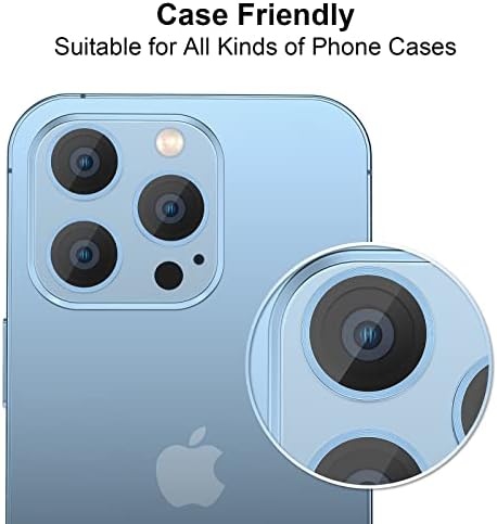 ROITON iPhone 13 Pro Max/iPhone 13 Pro Kamera Lencséjét Védő, 9H Edzett Üveg HD Anti-Semmiből Titán Ötvözet Fedezze Gyűrű Esetben, Barátságos