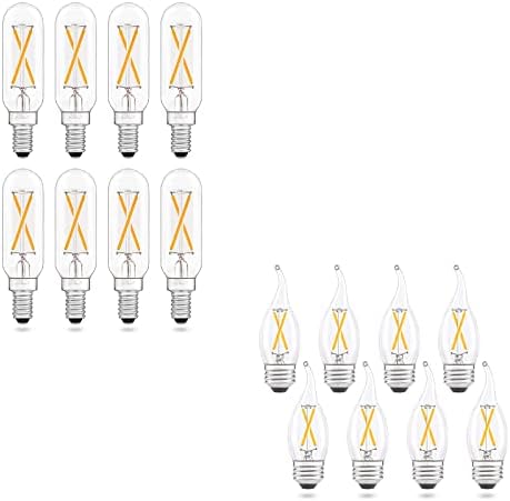 AIELIT 8Pack 2W CA10/T8 LED Izzók Csomag, Szabályozható 25W Egyenértékű Izzó, 2700K Meleg Fehér, T6 E12 LED Izzók illetve CA10