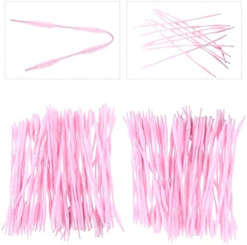 400pcs Sodrott Plüss Szár Hogy Tisztítószerek Rózsaszín Rúd Hajlítható Kézműves Kellékek Csík DIY Dekoráció, Kézzel készített Chenille Szára